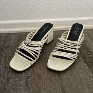 Therapy White Strappy Heels